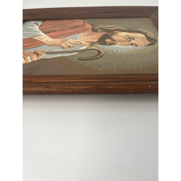 Beautiful Vintage Jesus Framed Picture 13x17 inches Wooden Frame K - Picture 4 of 8